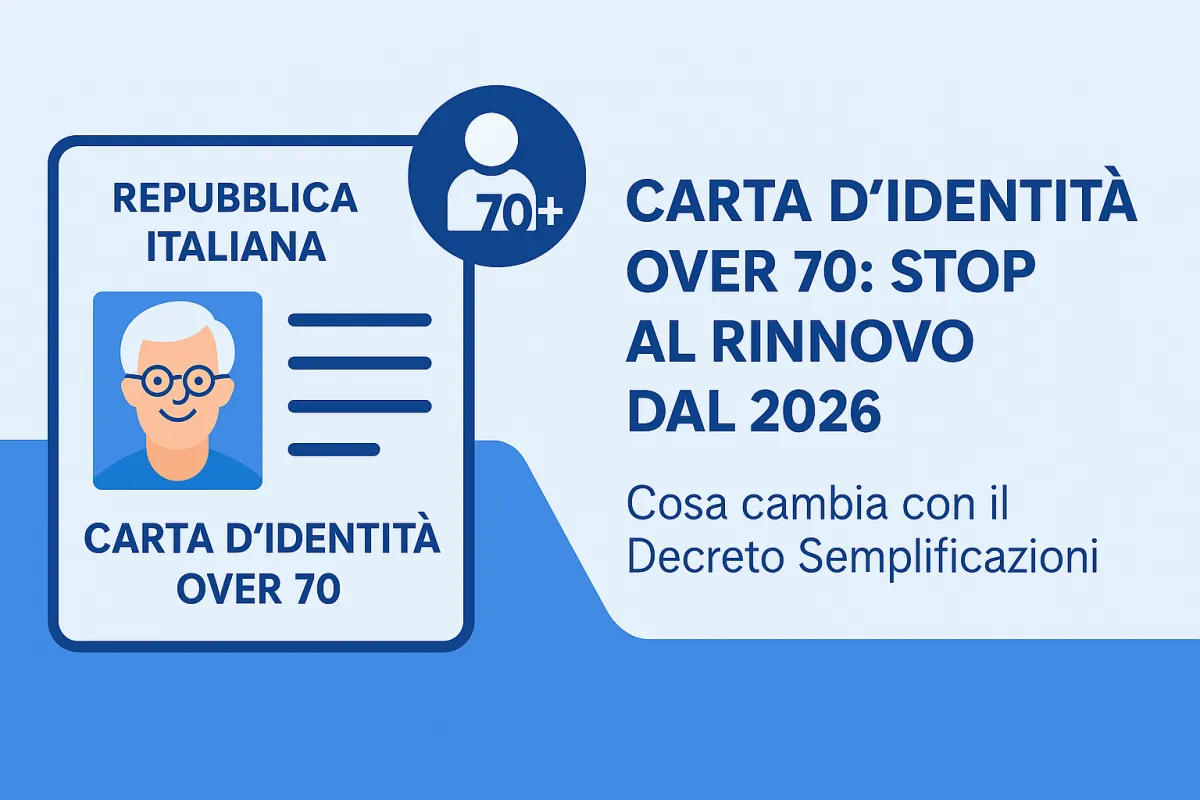 Carta d'identità Over 70: Stop al Rinnovo dal 2026. Cosa cambia con il Decreto Semplificazioni
